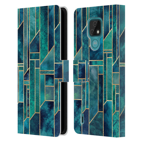 Elisabeth Fredriksson Geometric Design And Pattern Blue Skies Leather Book Wallet Case Cover For Motorola Moto E7