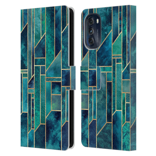 Elisabeth Fredriksson Geometric Design And Pattern Blue Skies Leather Book Wallet Case Cover For Motorola Moto G (2022)