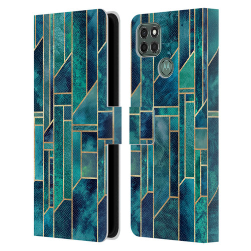 Elisabeth Fredriksson Geometric Design And Pattern Blue Skies Leather Book Wallet Case Cover For Motorola Moto G9 Power