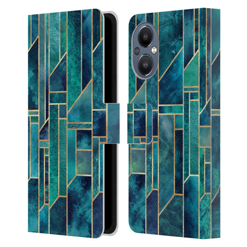 Elisabeth Fredriksson Geometric Design And Pattern Blue Skies Leather Book Wallet Case Cover For OnePlus Nord N20 5G