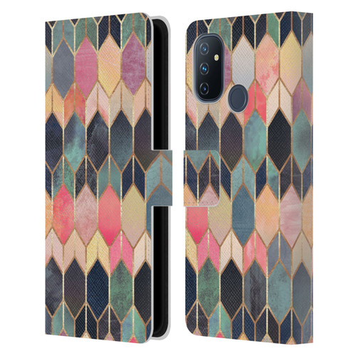 Elisabeth Fredriksson Geometric Design And Pattern Colourful Stained Glass Leather Book Wallet Case Cover For OnePlus Nord N100