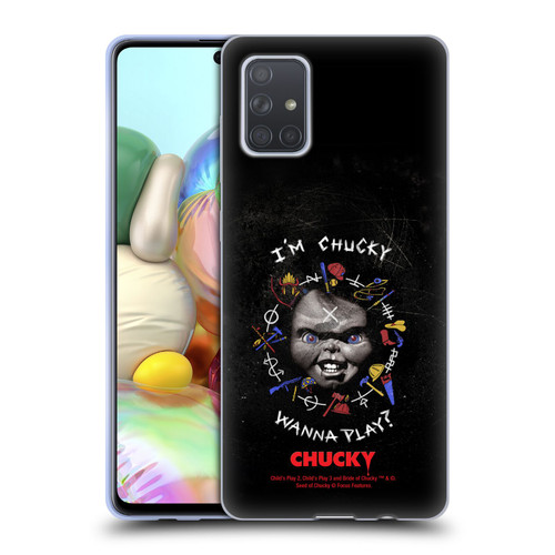 Child's Play Key Art Wanna Play Grunge Soft Gel Case for Samsung Galaxy A71 (2019)