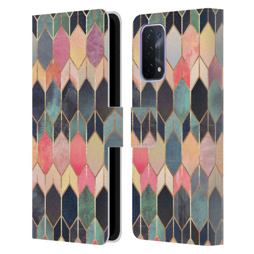 Elisabeth Fredriksson Geometric Design And Pattern Colourful Stained Glass Leather Book Wallet Case Cover For OPPO A54 5G