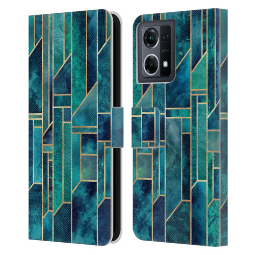 Elisabeth Fredriksson Geometric Design And Pattern Blue Skies Leather Book Wallet Case Cover For OPPO Reno8 4G