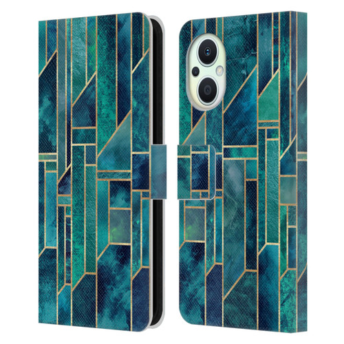 Elisabeth Fredriksson Geometric Design And Pattern Blue Skies Leather Book Wallet Case Cover For OPPO Reno8 Lite