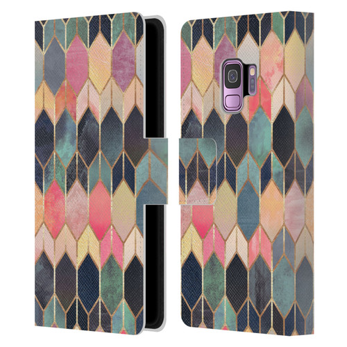 Elisabeth Fredriksson Geometric Design And Pattern Colourful Stained Glass Leather Book Wallet Case Cover For Samsung Galaxy S9