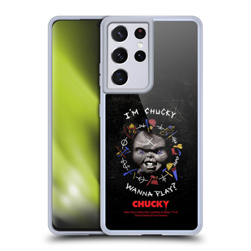 Child's Play Key Art Wanna Play Grunge Soft Gel Case for Samsung Galaxy S21 Ultra 5G