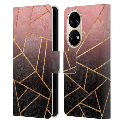 Elisabeth Fredriksson Sparkles Pink And Black Leather Book Wallet Case Cover For Huawei P50