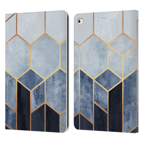 Elisabeth Fredriksson Sparkles Soft Blue Hexagons Leather Book Wallet Case Cover For Apple iPad 9.7 2017 / iPad 9.7 2018