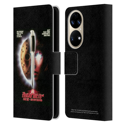 Friday the 13th Part VII The New Blood Graphics Key Art Leather Book Wallet Case Cover For Huawei P50