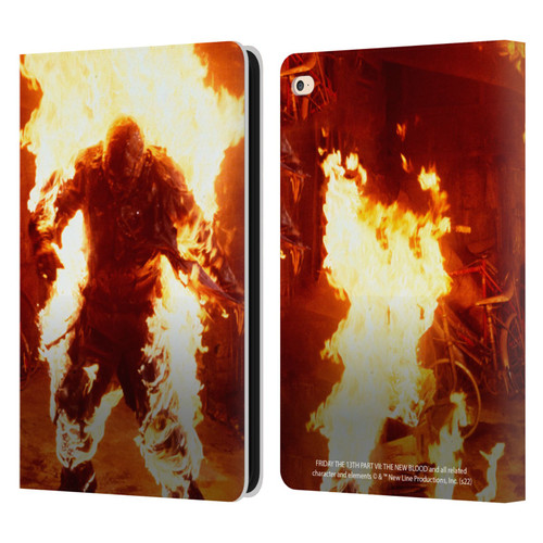 Friday the 13th Part VII The New Blood Graphics Jason Voorhees On Fire Leather Book Wallet Case Cover For Apple iPad Air 2 (2014)