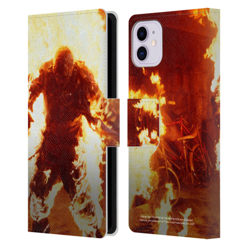 Friday the 13th Part VII The New Blood Graphics Jason Voorhees On Fire Leather Book Wallet Case Cover For Apple iPhone 11