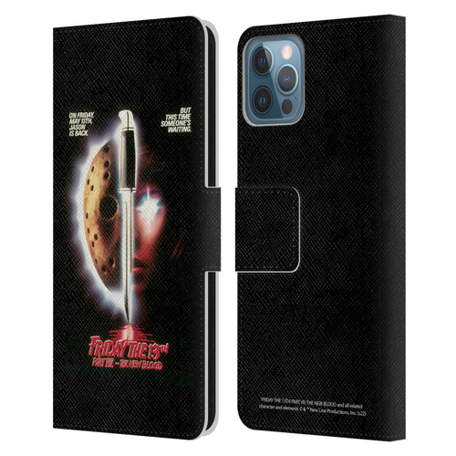 Friday the 13th Part VII The New Blood Graphics Key Art Leather Book Wallet Case Cover For Apple iPhone 12 / iPhone 12 Pro