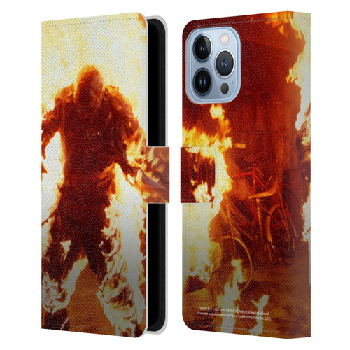 Friday the 13th Part VII The New Blood Graphics Jason Voorhees On Fire Leather Book Wallet Case Cover For Apple iPhone 13 Pro Max