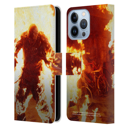 Friday the 13th Part VII The New Blood Graphics Jason Voorhees On Fire Leather Book Wallet Case Cover For Apple iPhone 13 Pro