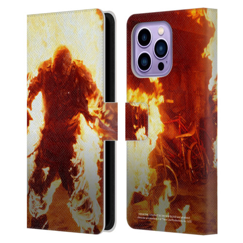 Friday the 13th Part VII The New Blood Graphics Jason Voorhees On Fire Leather Book Wallet Case Cover For Apple iPhone 14 Pro Max