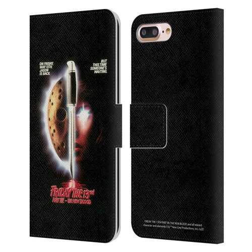 Friday the 13th Part VII The New Blood Graphics Key Art Leather Book Wallet Case Cover For Apple iPhone 7 Plus / iPhone 8 Plus