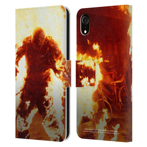 Friday the 13th Part VII The New Blood Graphics Jason Voorhees On Fire Leather Book Wallet Case Cover For Apple iPhone XR