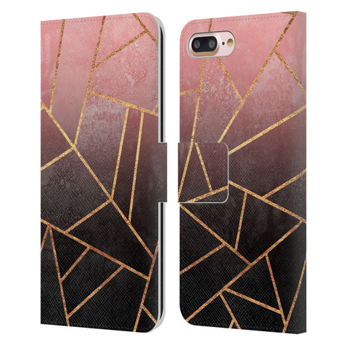 Elisabeth Fredriksson Sparkles Pink And Black Leather Book Wallet Case Cover For Apple iPhone 7 Plus / iPhone 8 Plus