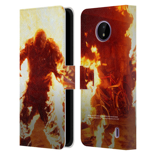 Friday the 13th Part VII The New Blood Graphics Jason Voorhees On Fire Leather Book Wallet Case Cover For Nokia C10 / C20