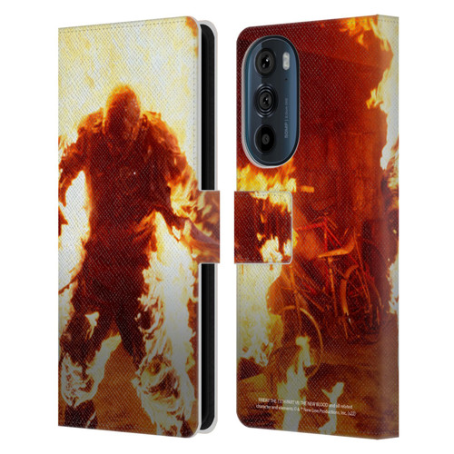 Friday the 13th Part VII The New Blood Graphics Jason Voorhees On Fire Leather Book Wallet Case Cover For Motorola Edge 30