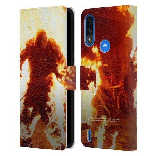 Friday the 13th Part VII The New Blood Graphics Jason Voorhees On Fire Leather Book Wallet Case Cover For Motorola Moto E7 Power / Moto E7i Power