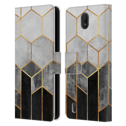 Elisabeth Fredriksson Sparkles Charcoal Hexagons Leather Book Wallet Case Cover For Nokia C01 Plus/C1 2nd Edition