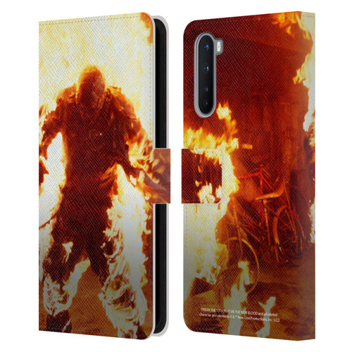 Friday the 13th Part VII The New Blood Graphics Jason Voorhees On Fire Leather Book Wallet Case Cover For OnePlus Nord 5G