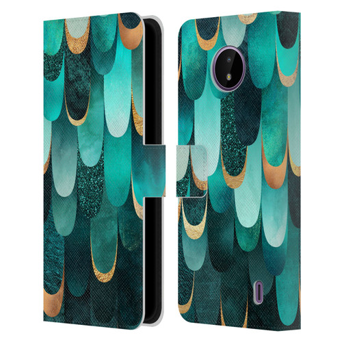 Elisabeth Fredriksson Sparkles Turquoise Leather Book Wallet Case Cover For Nokia C10 / C20