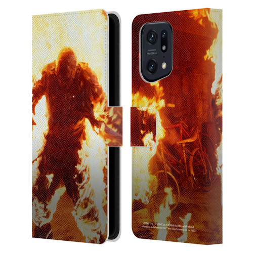 Friday the 13th Part VII The New Blood Graphics Jason Voorhees On Fire Leather Book Wallet Case Cover For OPPO Find X5 Pro
