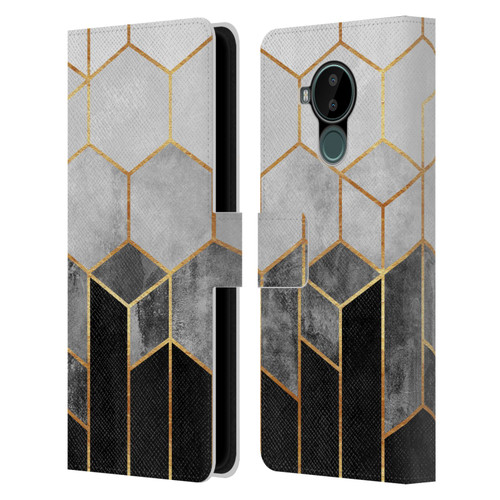 Elisabeth Fredriksson Sparkles Charcoal Hexagons Leather Book Wallet Case Cover For Nokia C30