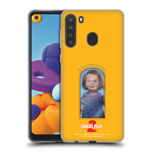Child's Play II Key Art Good Guys Toy Box Soft Gel Case for Samsung Galaxy A21 (2020)