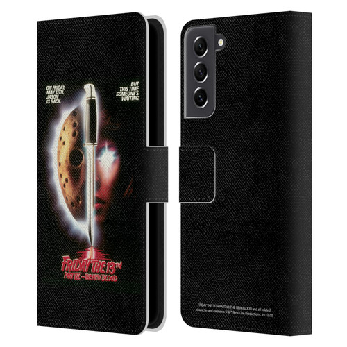 Friday the 13th Part VII The New Blood Graphics Key Art Leather Book Wallet Case Cover For Samsung Galaxy S21 FE 5G