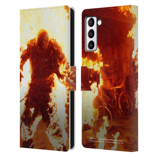 Friday the 13th Part VII The New Blood Graphics Jason Voorhees On Fire Leather Book Wallet Case Cover For Samsung Galaxy S21+ 5G