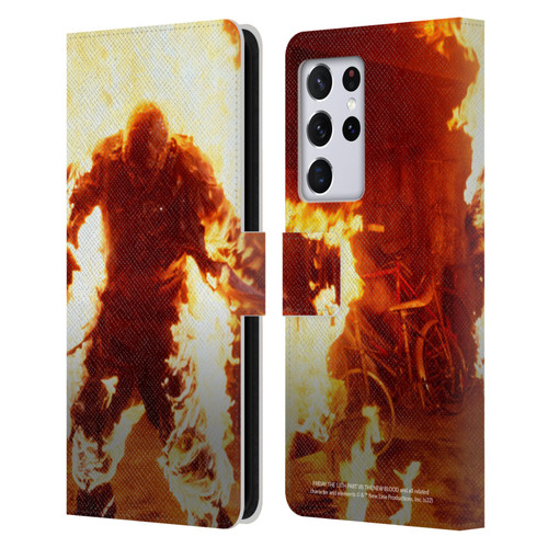 Friday the 13th Part VII The New Blood Graphics Jason Voorhees On Fire Leather Book Wallet Case Cover For Samsung Galaxy S21 Ultra 5G