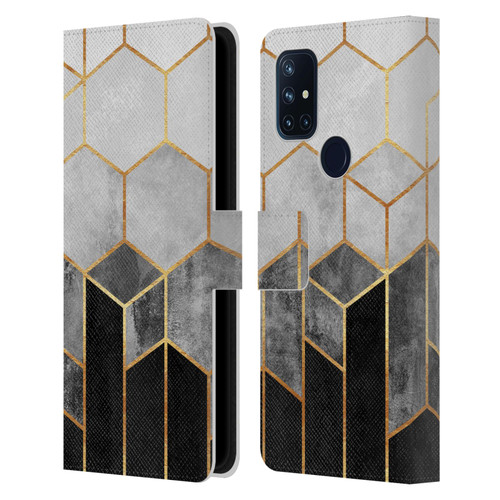 Elisabeth Fredriksson Sparkles Charcoal Hexagons Leather Book Wallet Case Cover For OnePlus Nord N10 5G