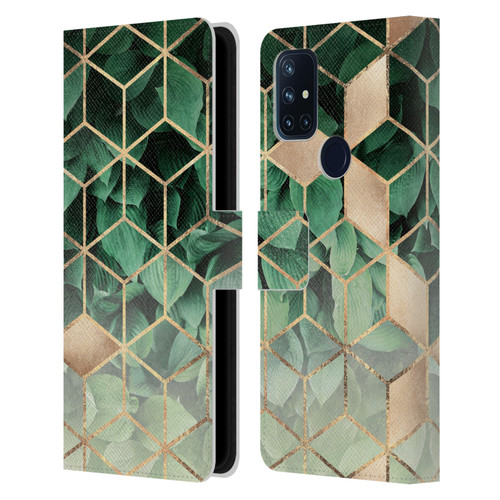 Elisabeth Fredriksson Sparkles Leaves And Cubes Leather Book Wallet Case Cover For OnePlus Nord N10 5G