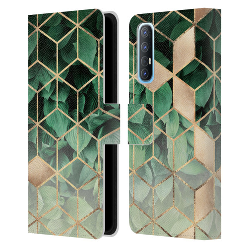 Elisabeth Fredriksson Sparkles Leaves And Cubes Leather Book Wallet Case Cover For OPPO Find X2 Neo 5G