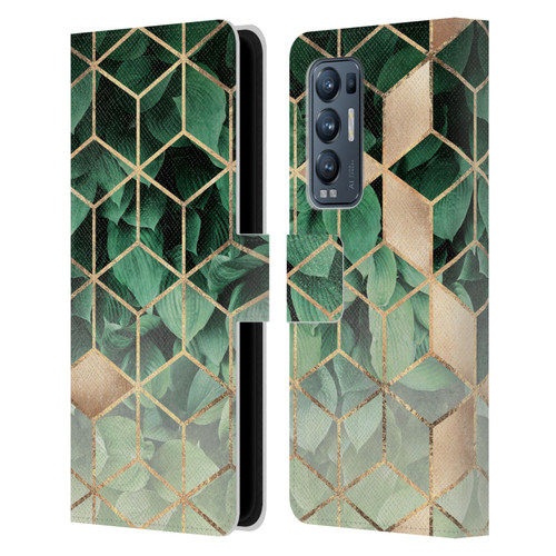 Elisabeth Fredriksson Sparkles Leaves And Cubes Leather Book Wallet Case Cover For OPPO Find X3 Neo / Reno5 Pro+ 5G