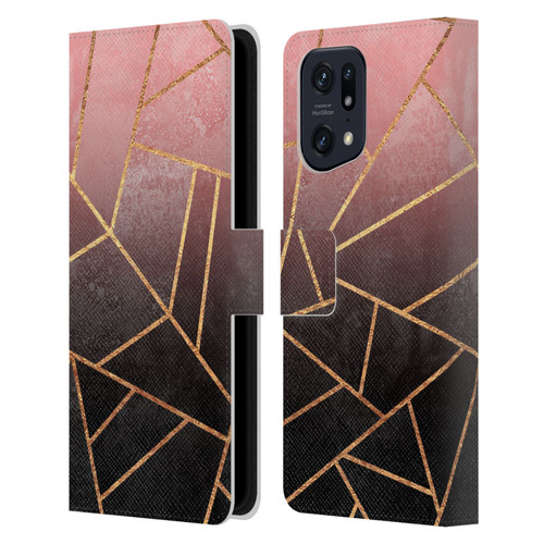 Elisabeth Fredriksson Sparkles Pink And Black Leather Book Wallet Case Cover For OPPO Find X5