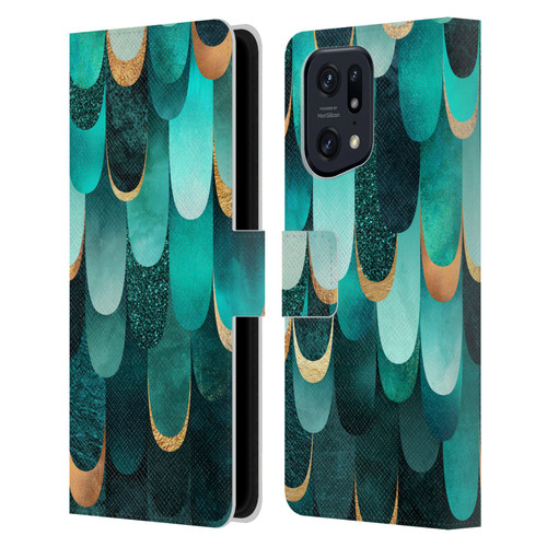 Elisabeth Fredriksson Sparkles Turquoise Leather Book Wallet Case Cover For OPPO Find X5 Pro