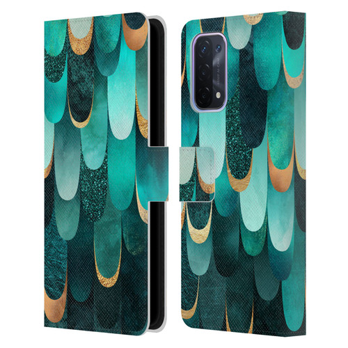 Elisabeth Fredriksson Sparkles Turquoise Leather Book Wallet Case Cover For OPPO A54 5G