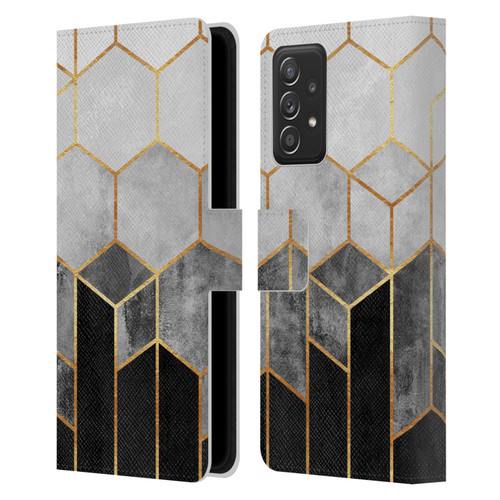 Elisabeth Fredriksson Sparkles Charcoal Hexagons Leather Book Wallet Case Cover For Samsung Galaxy A53 5G (2022)