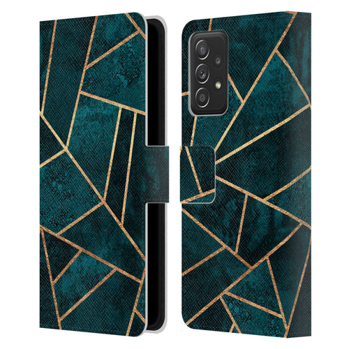 Elisabeth Fredriksson Sparkles Deep Teal Stone Leather Book Wallet Case Cover For Samsung Galaxy A53 5G (2022)