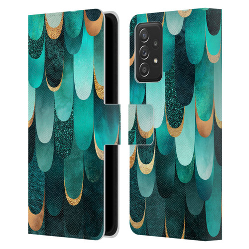 Elisabeth Fredriksson Sparkles Turquoise Leather Book Wallet Case Cover For Samsung Galaxy A53 5G (2022)