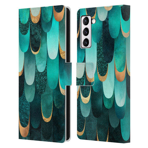 Elisabeth Fredriksson Sparkles Turquoise Leather Book Wallet Case Cover For Samsung Galaxy S21+ 5G