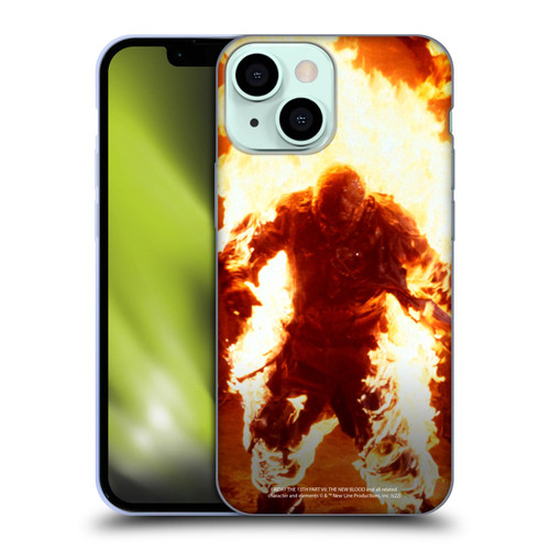 Friday the 13th Part VII The New Blood Graphics Jason Voorhees On Fire Soft Gel Case for Apple iPhone 13 Mini