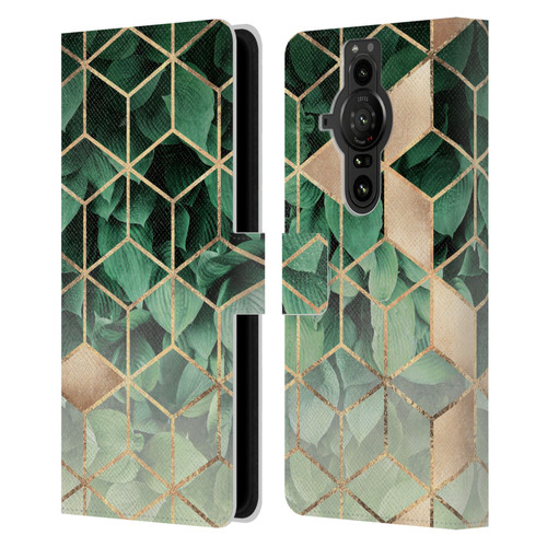 Elisabeth Fredriksson Sparkles Leaves And Cubes Leather Book Wallet Case Cover For Sony Xperia Pro-I