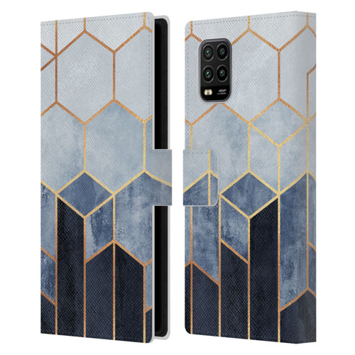 Elisabeth Fredriksson Sparkles Soft Blue Hexagons Leather Book Wallet Case Cover For Xiaomi Mi 10 Lite 5G