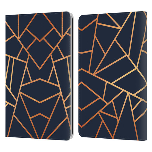 Elisabeth Fredriksson Stone Collection Copper And Midnight Navy Leather Book Wallet Case Cover For Amazon Kindle Paperwhite 1 / 2 / 3